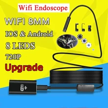 8 мм 1/3/5/7 м WI-FI эндоскоп Камера мини Водонепроницаемый мягкий кабель инспекции Камера USB эндоскоп бороскоп IOS эндоскоп для Iphone