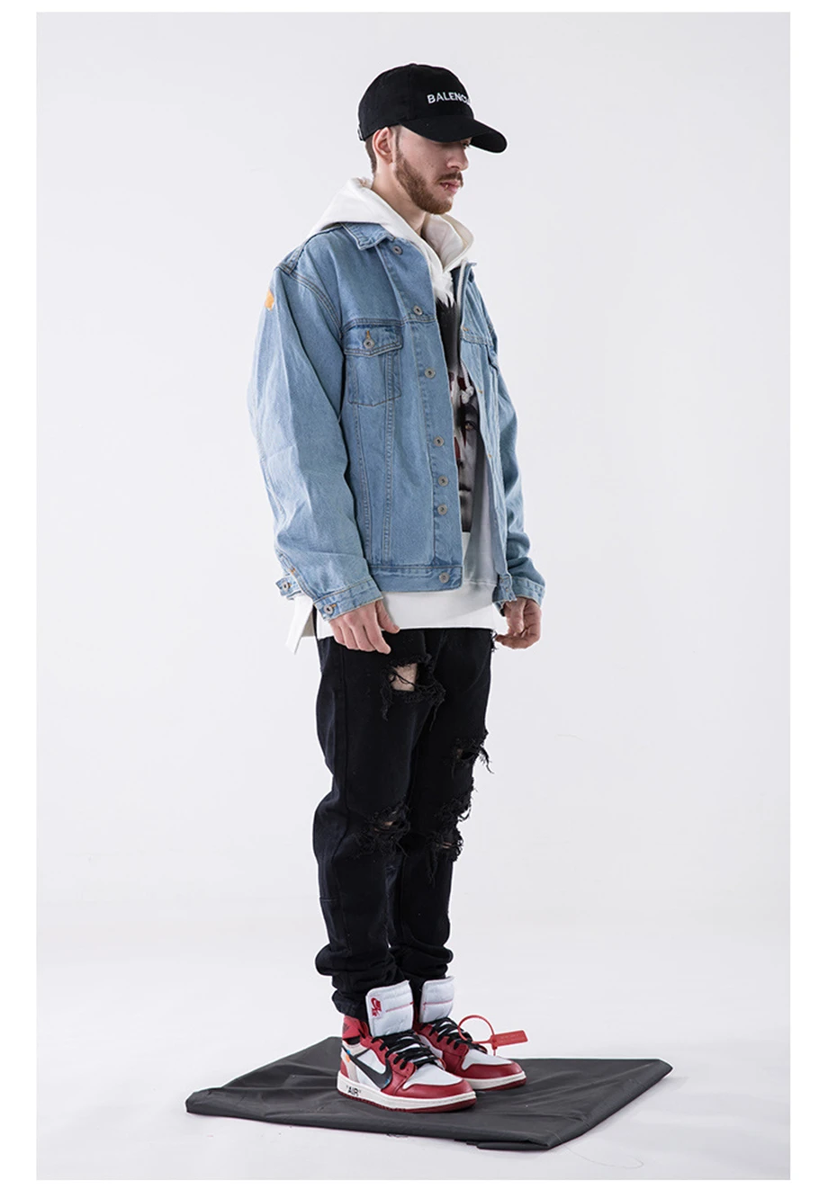 Autumn Hip Hop Denim Jacket Men Print Jeans Jackets Streetwear Fashion Casual Cotton Coat Male HZ021