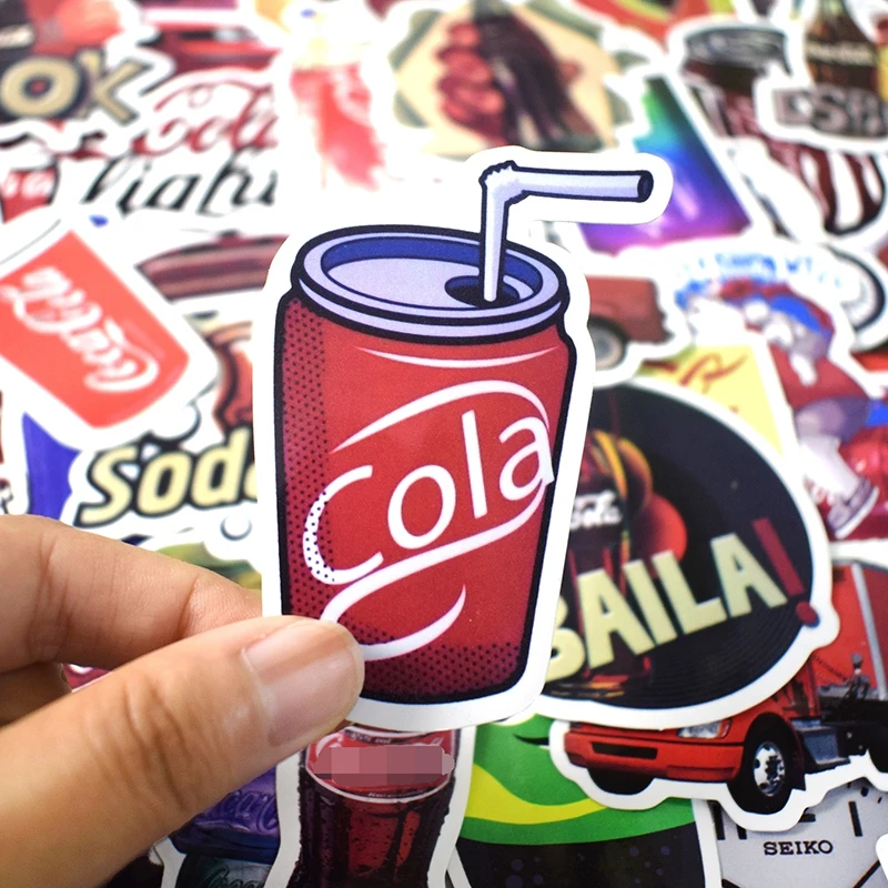 50 шт. Ретро забавные Cola наклейки s для ноутбука багаж мотоцикл телефон автомобиль Стайлинг велосипед DIY водонепроницаемые наклейки-Граффити стикер