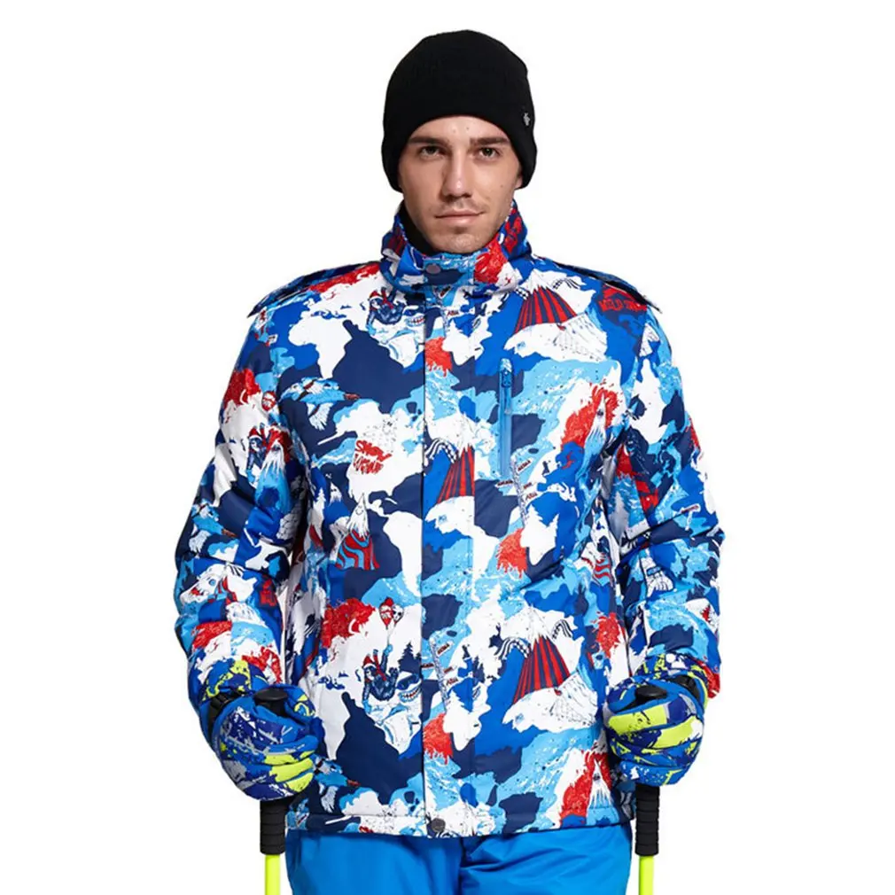 

Men Floral Outdoor Ski Winter Waterproof Windproof Thicken Warm Snow Clothes Ski Coats Jacket for Skiing And Snowboarding