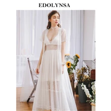 Сексуальный халат, комплект одежды, одежда для сна, женский халат, принцесса, пеньюар, набор, прозрачное кружевное кимоно с глубоким v-образным вырезом, лоскутное, ночное платье H816