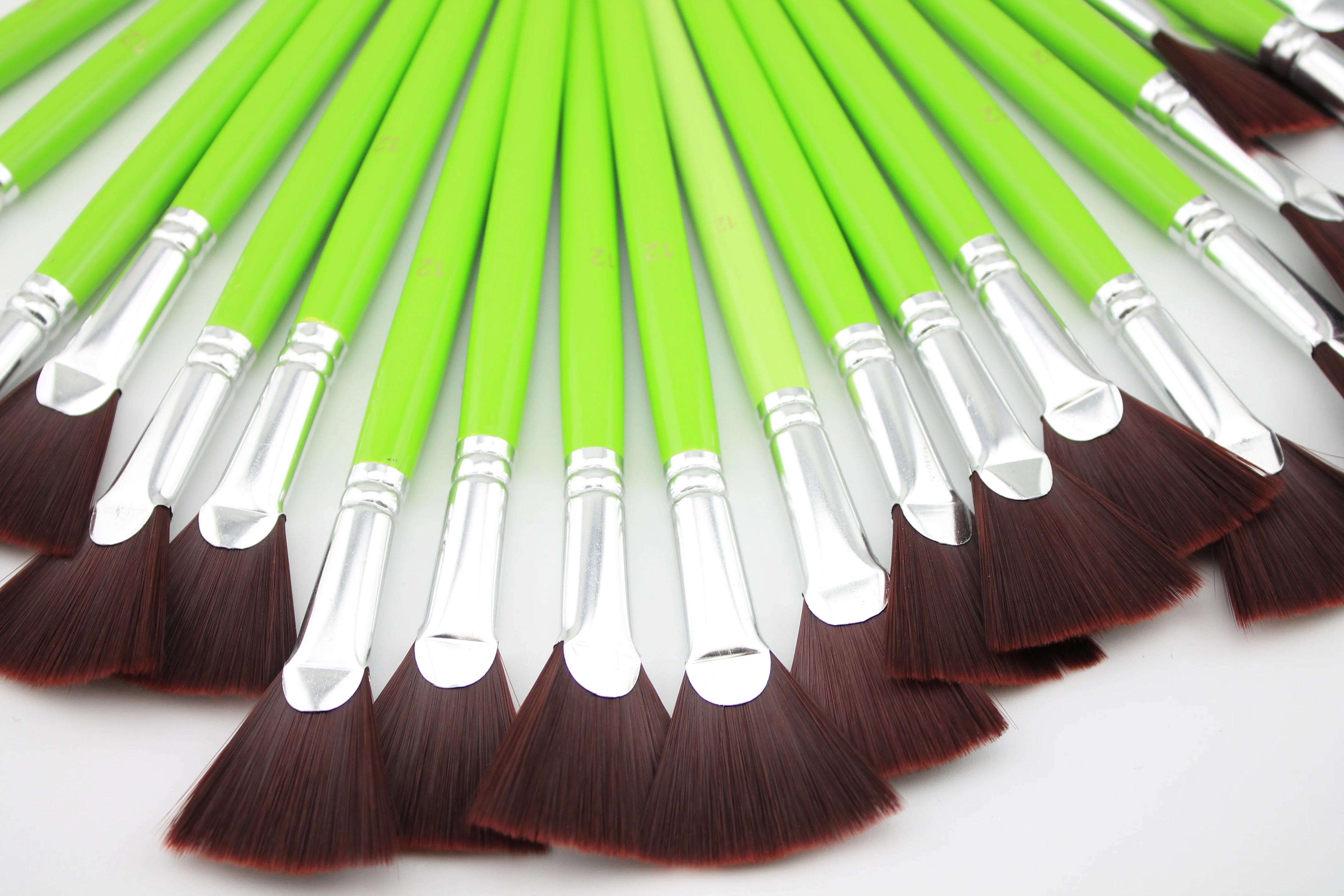 Atisse 5pcs/lot Nylon Oil Paint Brush Fan Painting Brush For Oil , Wood