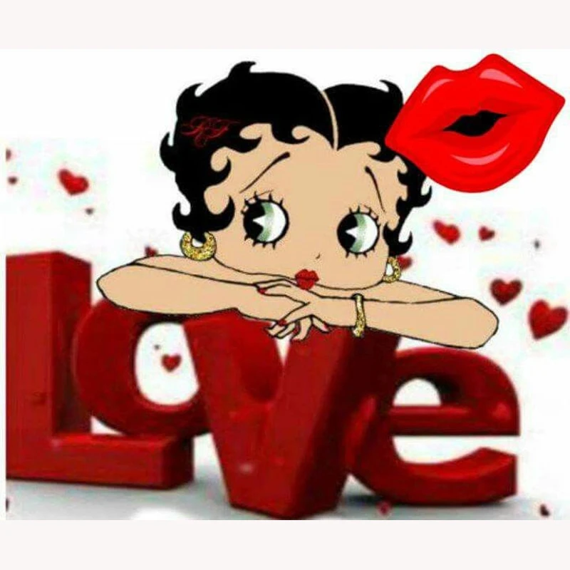 

Full Square/Round Drill 5d Diy Diamond Painting Cartoon betty boop 3D Country Embroidery Cross Stitch Needlework Decorations new