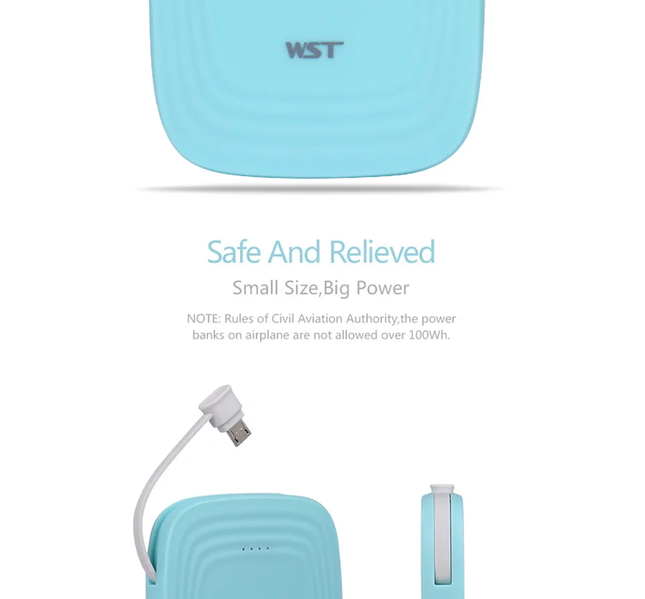 WST 5000mAh Portable Cute Mobile External Battery Powerbank Battery Pack Power Bank For Xiaomi Samsung Phone Poverbank Charger (8)