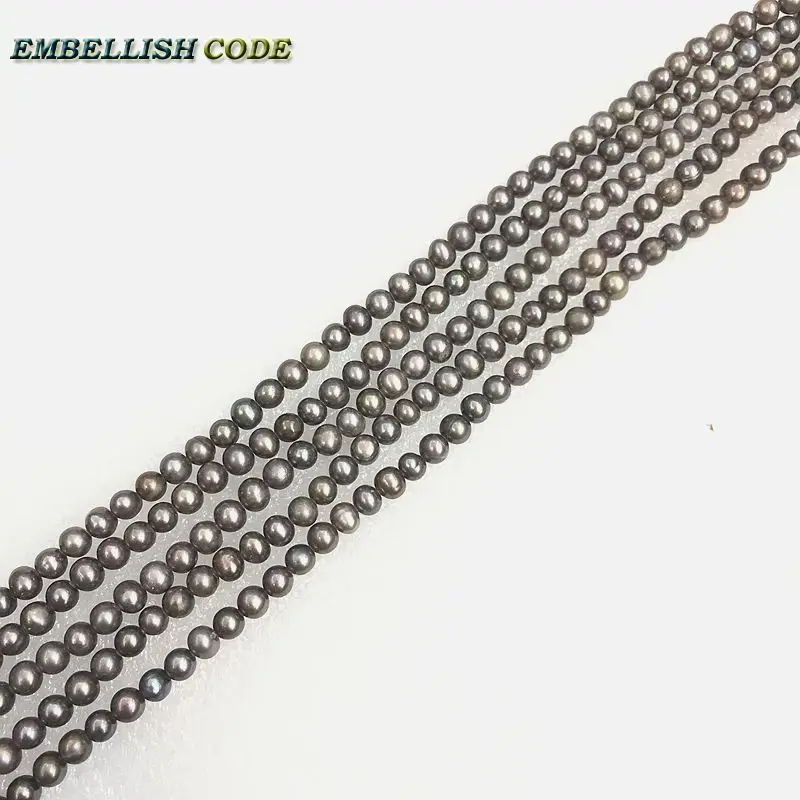 

DIY on sales low price wine dark gray real pearl beads 4-5mm nearroud shape Strand (about 85pcs/lot) natural Freshwater pearls