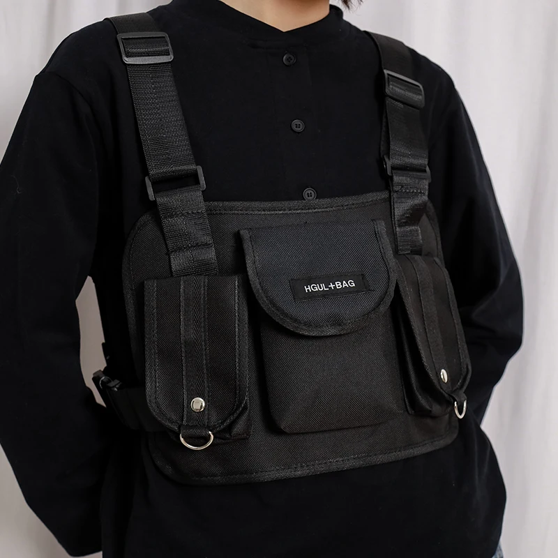 Тактическая нагрудная сумка для мужчин и женщин, черный жилет Kanye, поясная сумка, тактическая нагрудная сумка, уличная сумка, модная мужская сумка на плечо
