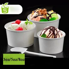 3 oz 5 oz 8 oz белые стикеры мороженое чашки одноразовые йогурт смузи чаши без крышки
