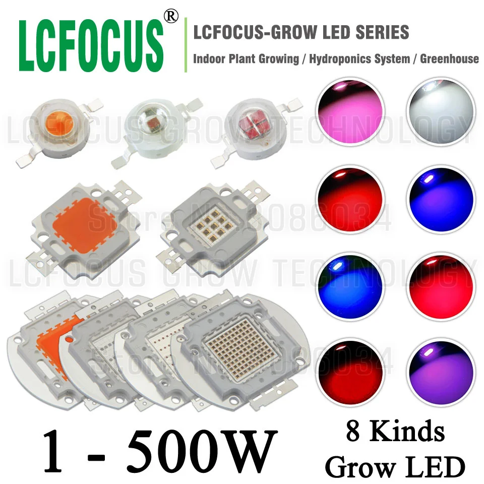  Hydroponice Full Spectrum 1W 3W 5W 10W 20W 30W 50W 100W 300W Grow LED Light Lamp COB Diode Beads fo - 32840151042