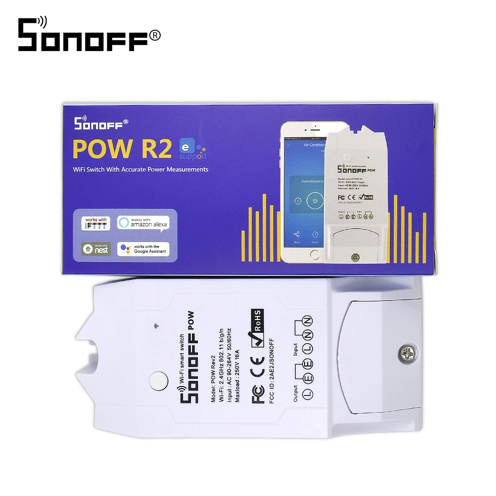 Sonoff Pow R2 16A/3500 Вт умный Wifi переключатель контроллер с измерением энергопотребления в реальном времени умный дом устройство с Android