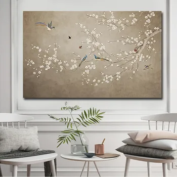

China style canvas Painting modern flower oil painting wall art pictures for living room home decor caudros decoracion no frame