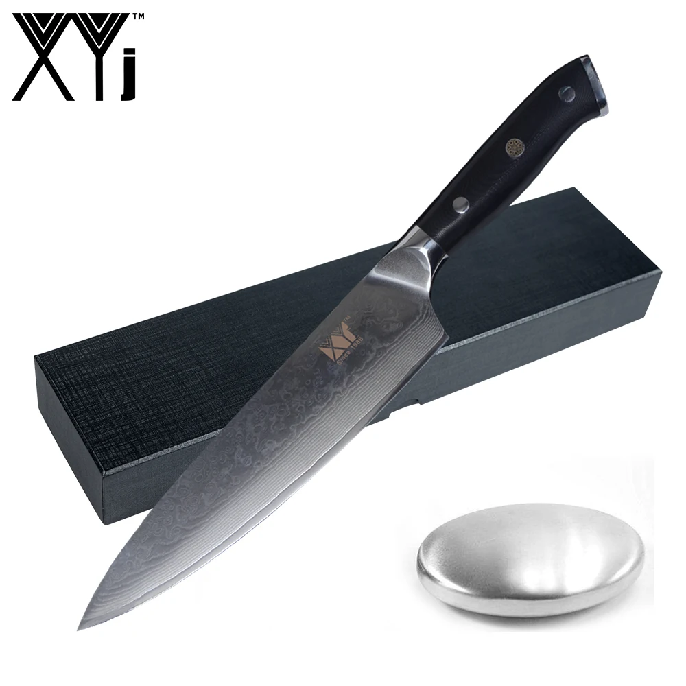XYj G10 Handle Kitchen Knife High End Japanese VG10 Damascus Knife 8