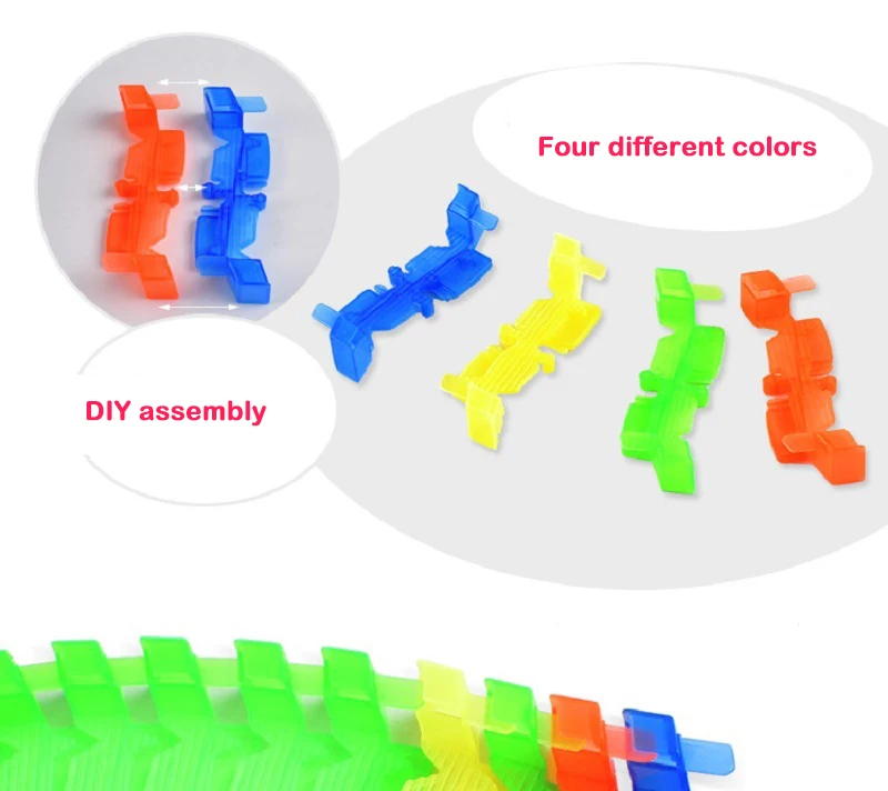 Волшебный светящийся гоночный трек универсальные аксессуары рампа поворот дорожный мост перекресток Железнодорожный автомобиль игрушка гоночный игрушка для трека для детей