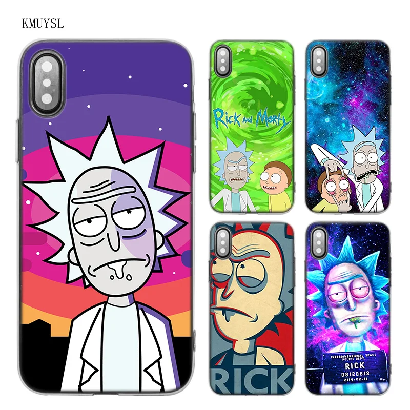 

KMUYSL Rick and Morty Season TPU Transparent Soft Case Cover for iPhone X 7 8 6 6s Plus 5 5S SE 5C