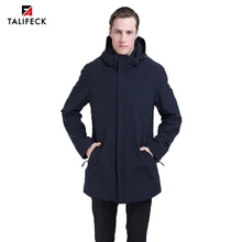 2019 Spring Jacket Men Trench Coat Parka Bussiness Long Coat Casual Padded Coat Fashion Long Jacket Windbreaker Solid Jacket