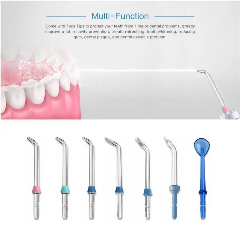 Водный Флоссер Стоматологический Ирригатор для полости рта стоматологический спа-блок Профессиональный флосс ирригатор для полости рта 7 Многофункциональный струйный наконечник 600 мл резервуар для воды