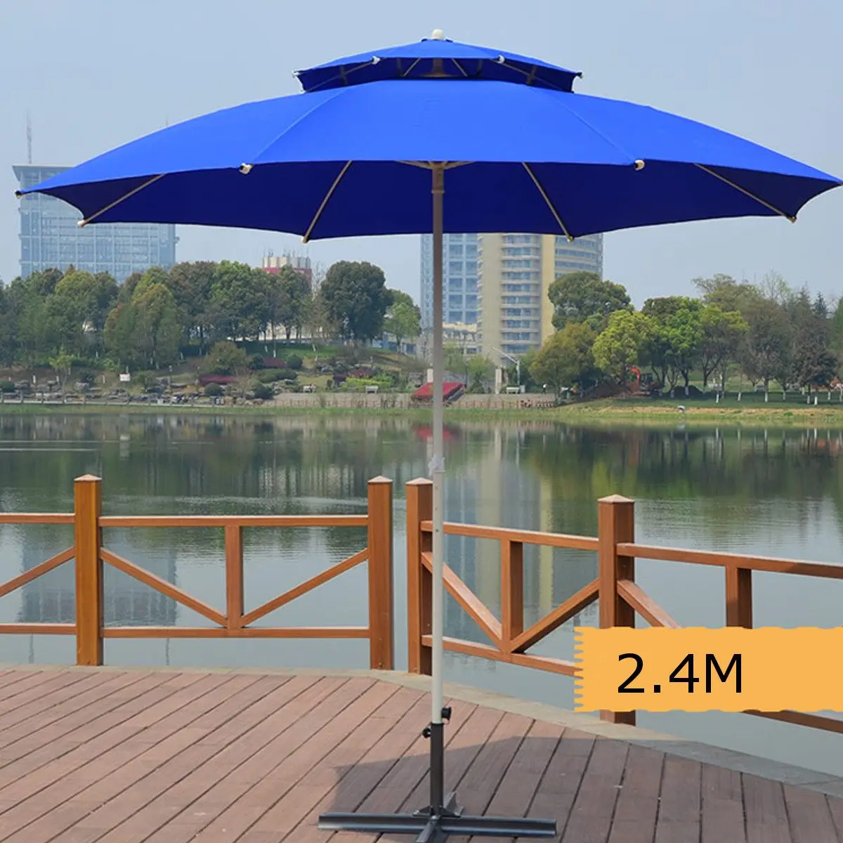 240cm Double Layer Beach Canopy Sun Shelter Umbrella For Outdoor Fishing Camping Sun Shade Awning Outdoor Yard Beach Canopy Tent