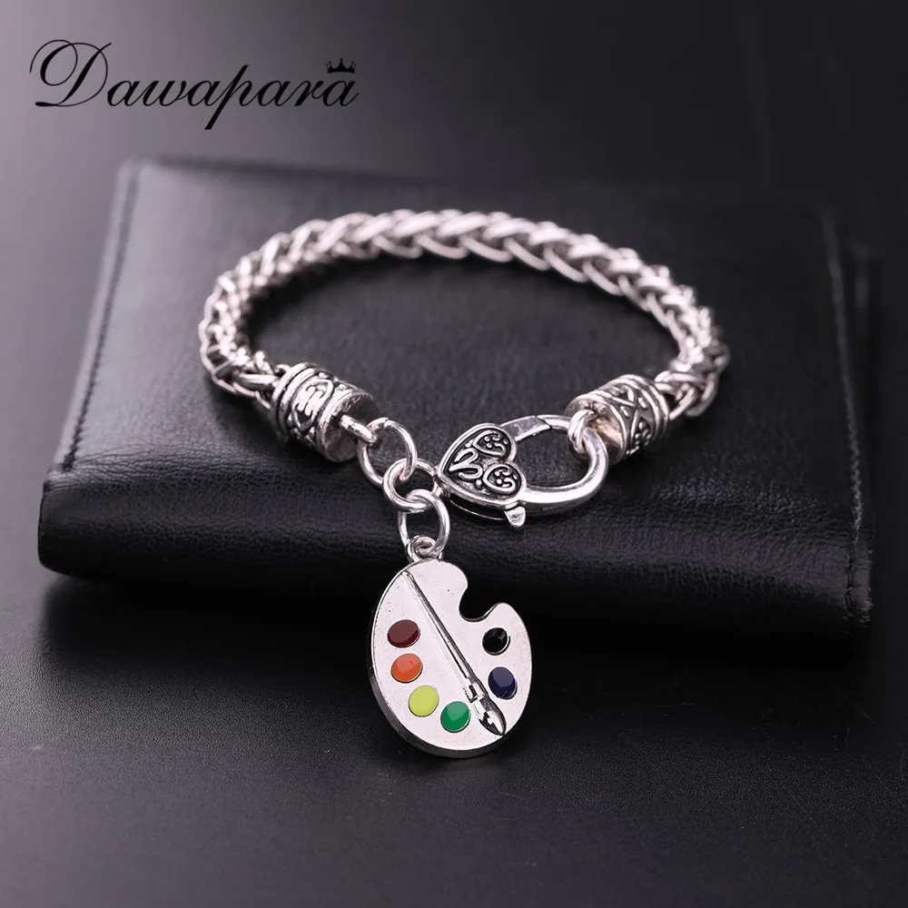 

Dawapara Crystal Artist's Palette Pendant Bracelets Paint Plate Pendant DIY Necklace Painter's Jewelry drop Shipping