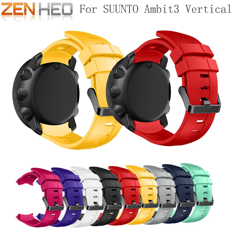 ZENHEO Silicone Watchband Strap for Suunto AMBIT3 VERTICAL Wristwatch Replacement Wrist Band Silicone with Tools Wrist Straps