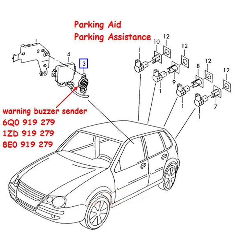 Автомобильный OPS PDC помощник парковки предупреждающий звуковой сигнал отправителя для VW Golf Audi Skoda oktavia Seat