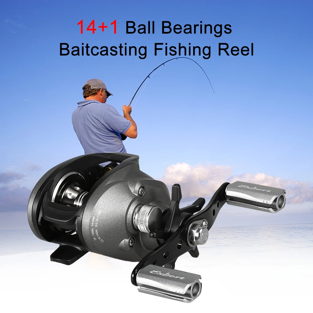 

Baitcasting Reel 14+1 Ball Bearings Casting Reel With 7.2:1 Gear Ratio 12.1 Lbs Max Drag Carp Fishing Reel