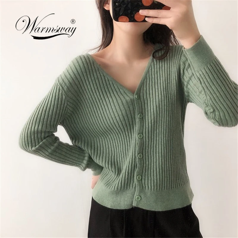 

Harajuku vintage ins hot retro slim v neck single breasted solid cardigans women knitted sweaters C-113