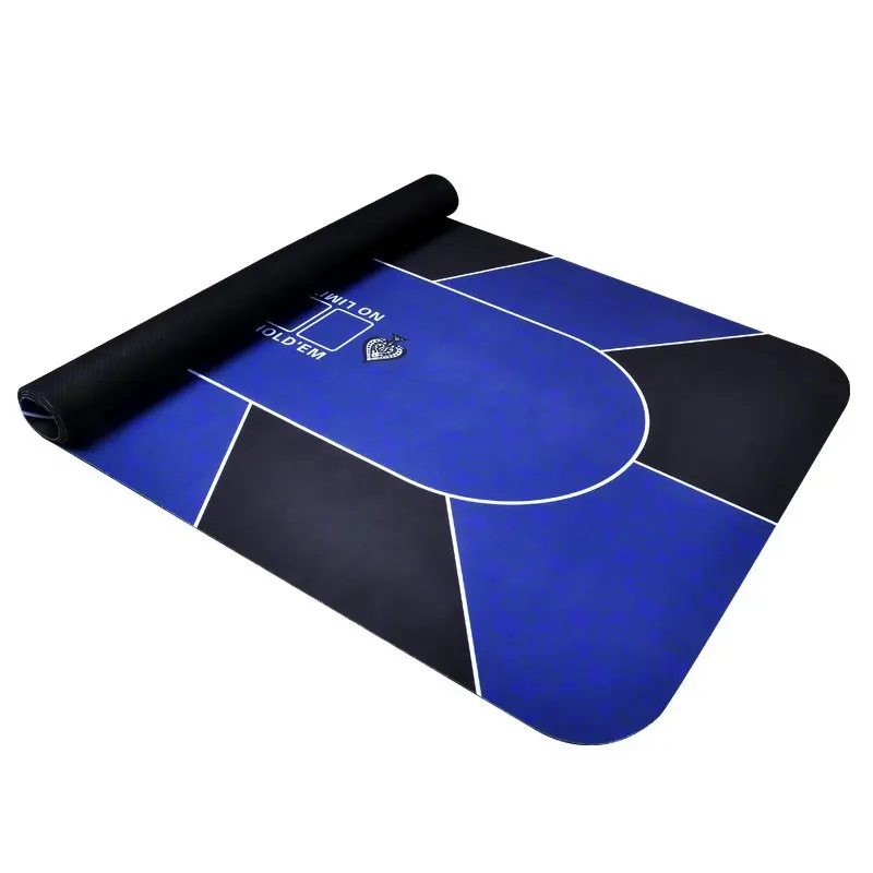  Poker Mat Table Cloth Rubber Gaming Blue 1.8*0.9m
