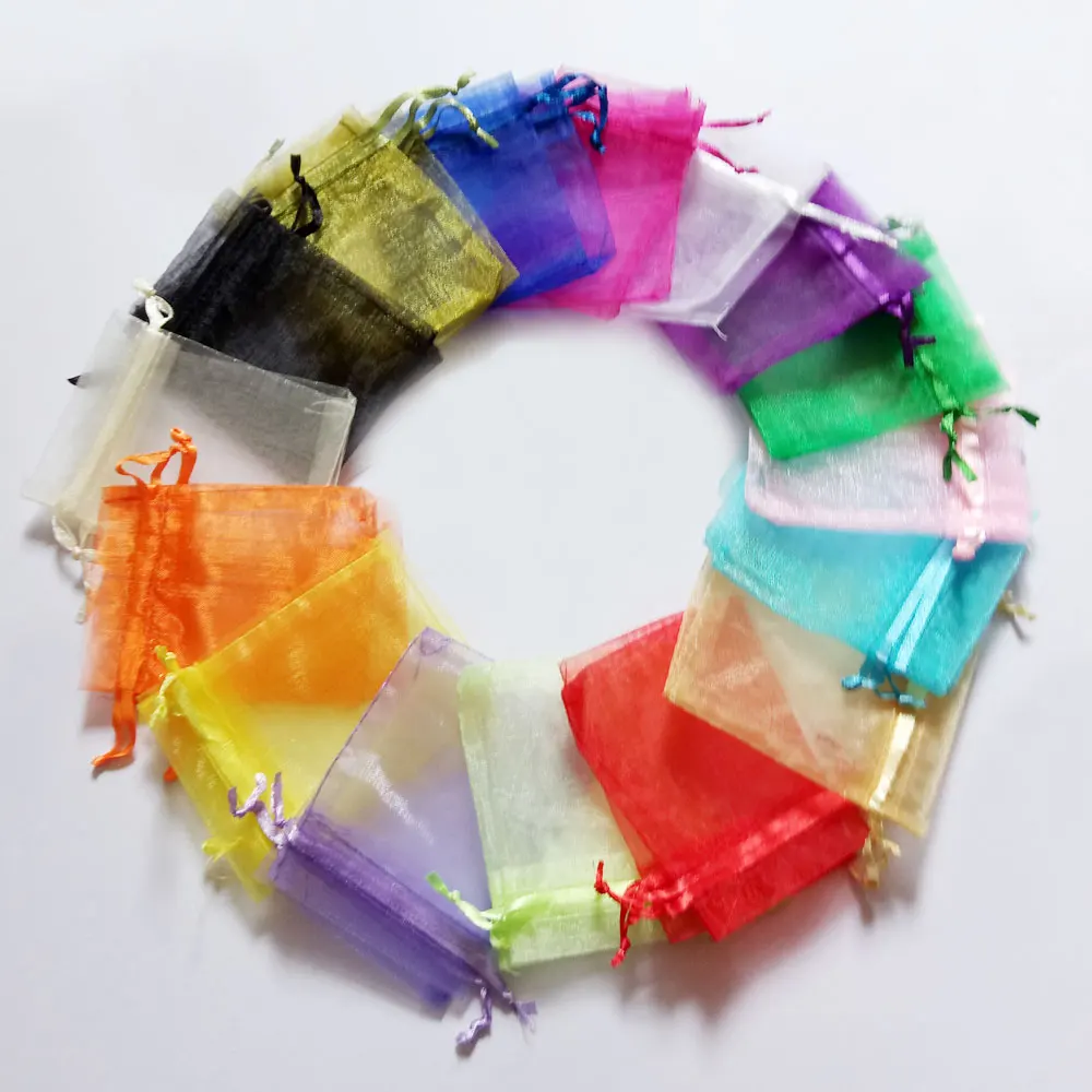 9*12cm 500pcs Multi Color Gift Bags For Jewelry/wedding/christmas/birthday Yarn Bag With Handles Packaging Gifts Organza | Украшения и