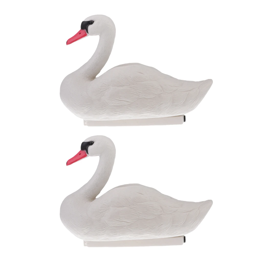 2pcs Swan Hunting Decoys Floating Goose Decoys Garden Decors Yard Scarer Highly Simulated 3D lifelike Hunting Decoy Ornament