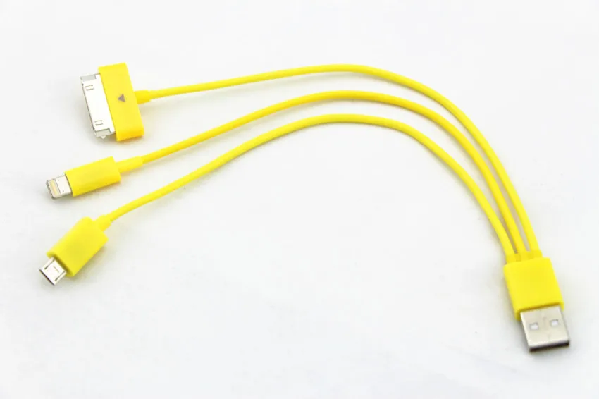 NEW 3 in 1 Universal USB to Multi Plug Phone Charger Cable 2X green