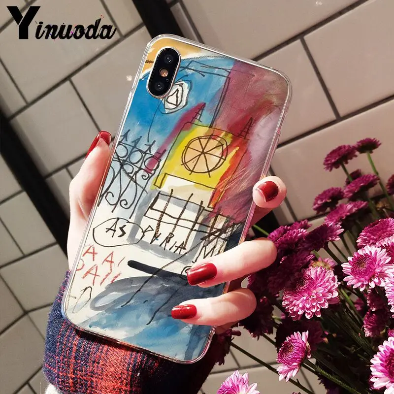 Yinuoda Jean Michel Basquiat Art Graffiti Smart Cover прозрачный мягкий чехол для телефона для iPhone 8 7 6 6S Plus X XS MAX 5 5S SE XR