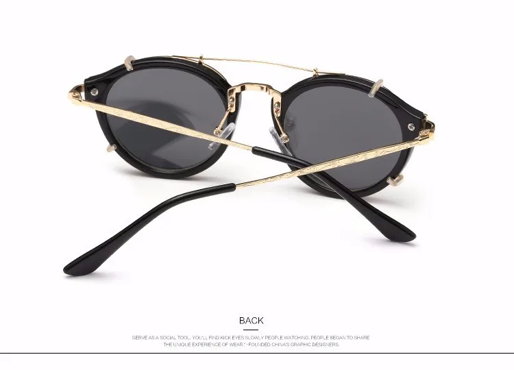 JackJad 2021 Fashion Style SteamPunk Clamshell Removable Sunglasses Vintage Retro Brand Design Sun Glasses Oculos De Sol Gafas