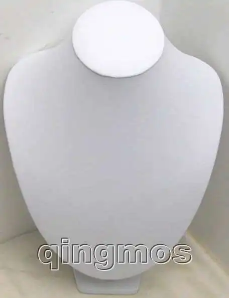 

SALE 2X Big 7*9" WHITE(or Black) LEATHERETTE JEWELLERY NECKLACE DISPLAY STAND BUST-who111 WHOLESALE/retail Free shipping