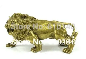

0000008824 Figurine LION 5.5'long Nice Bronze Brass Statue