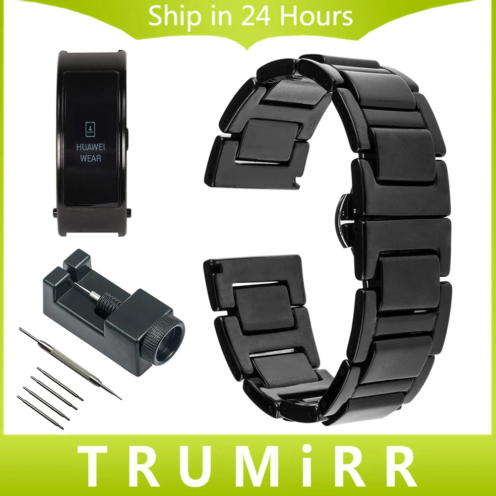 16mm Full Ceramic Watchband Tool for Huawei Talk Band B3 Moto 360 2 42mm Women Watch