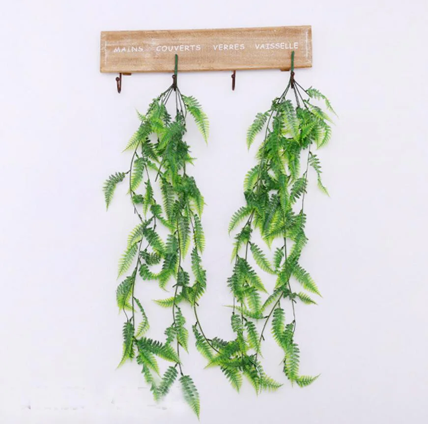 2pcs 75cm Hanging Plant Artificial Fern Leaves Vine Rattan Willow Wall
