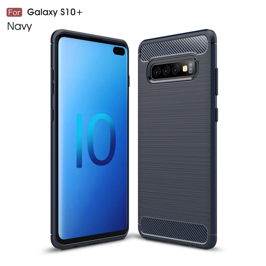 

For Samsung Galaxy S10 Case Shockproof Carbon Fiber Soft Silicone Case For Samsung S10 Plus S10E Protective Case Bumper