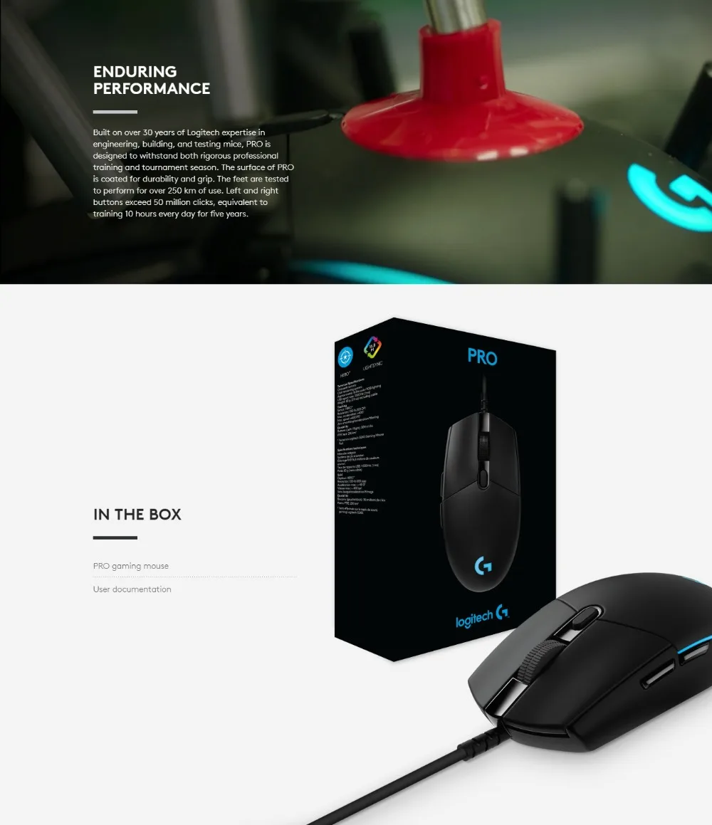 Новая G PRO! Проводная игровая мышь logitech G PRO HERO 16K сенсор 16000 dpi RGB подсветка легкий профессиональный выбор игрока