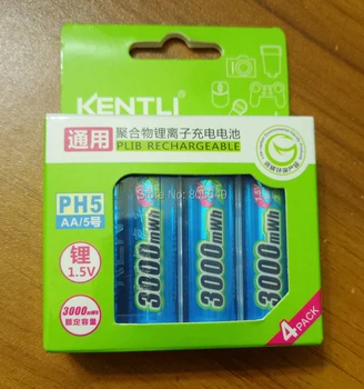 

4XKENTLI 3000mWh AA battery 1.5V AA rechargeable lithium polymer battery batter than Alkaline batteries