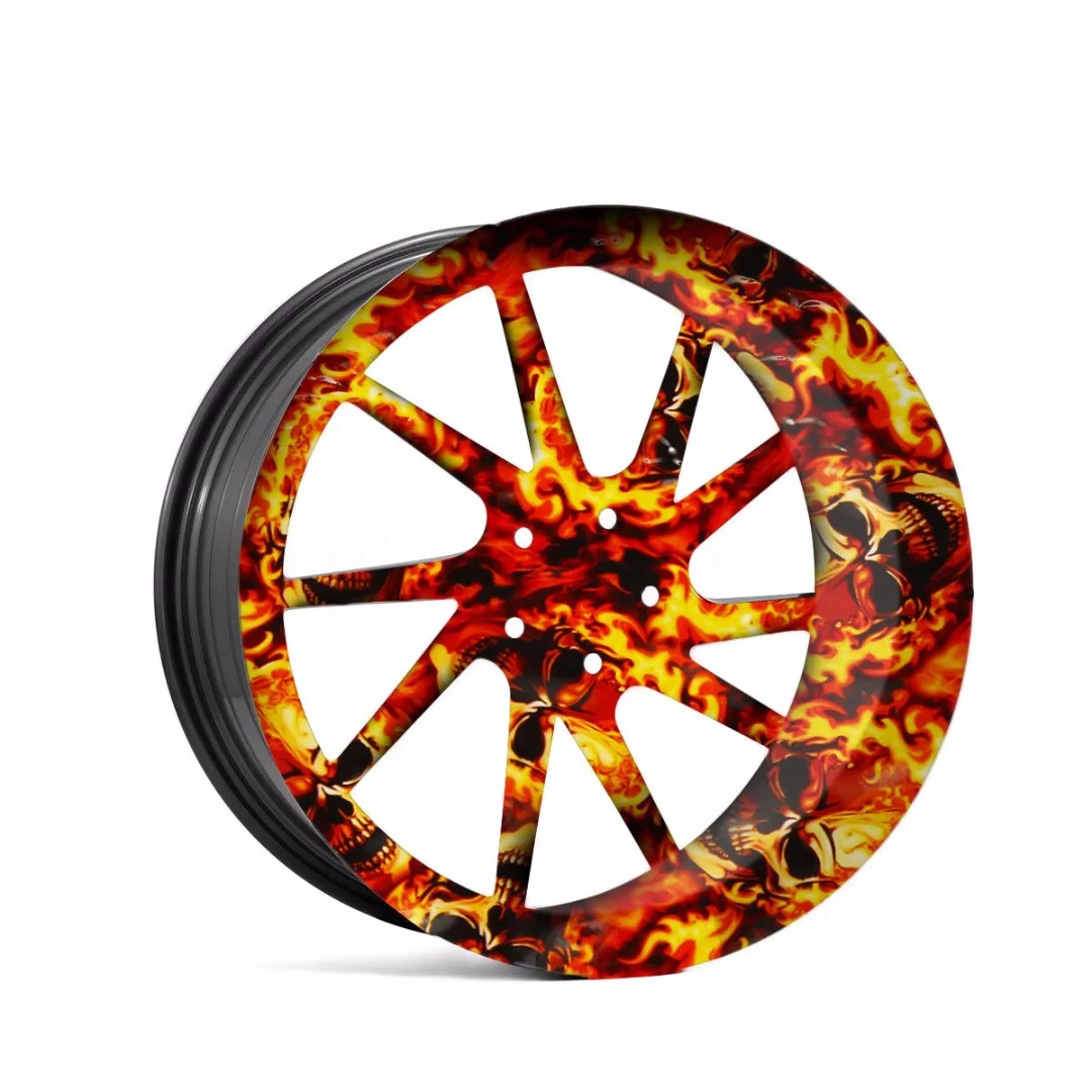 PVA 0.5*1m Red Fire Skulls Hydrographic Water Transfer Film Printing Hydro