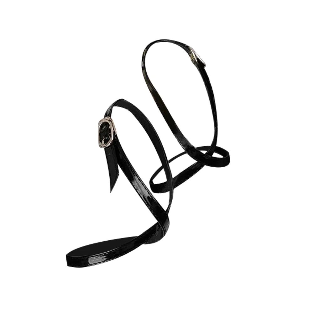 Модные кожаные гибкие съемные пряжки для шнурков на высоком каблуке(черные