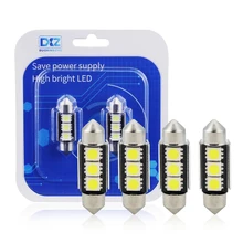 DXZ 36mm 39mm 41mm C5W 3SMD 5050 LED CANBUS NO Error Festoon Bulb Car Licence Plate Light Interior Dome Lamp Reading Light 12V 10pcs high quality 42mm c5w 4 md 5050 led canbus no error free car interior festoon dome light auto reading lamps bulb white 12v