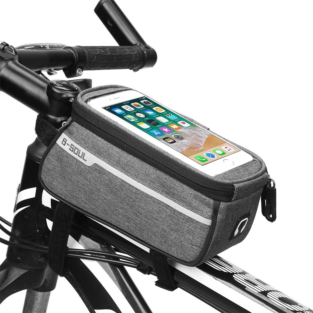 Excellent Vertvie Bicycle Front Frame Tube Bag Waterproof Front Bags Cell Mobile Phone Case 6inch Phone Holder Bike Cycling Accessories 9