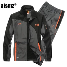 Aismz брендовый спортивный костюм для мужчин, комплект одежды из двух предметов, повседневная куртка+ штаны, спортивный костюм для мужчин, moletom masculino, спортивная одежда, спортивные костюмы