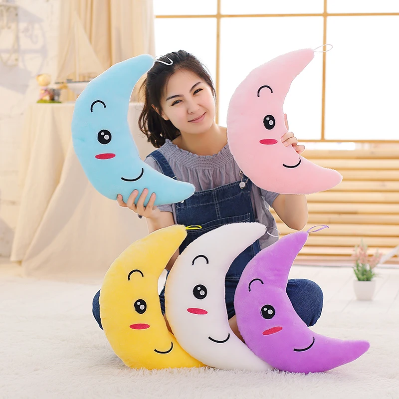 New Colorful Flashing Moon Plush Toys Sleep Luminous Led Light Cushion Pillow Plush Moon Doll Birthday Gifts For Kids YYT219