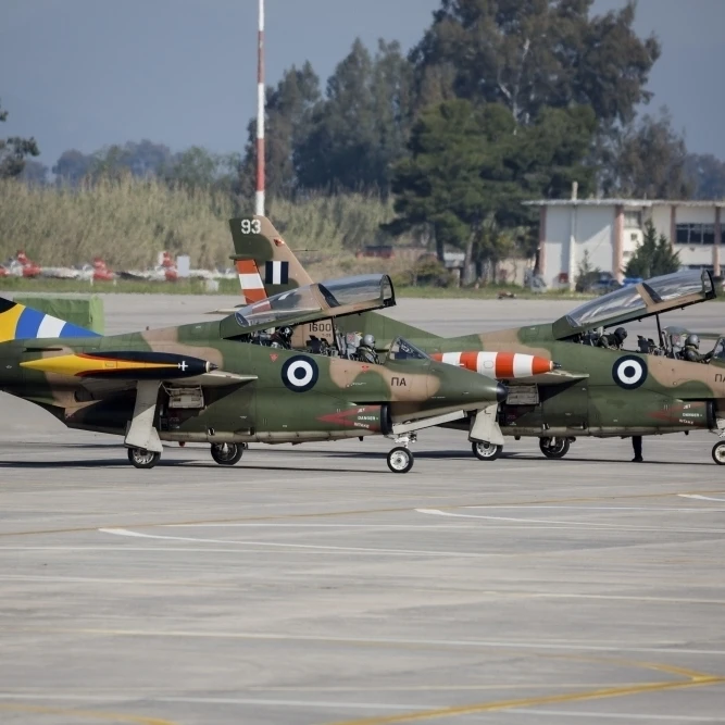 A pair of Hellenic Air Force T-2 Buckeye trainer aircraft  Kalamata  Greece Poster Print (17 x 11)