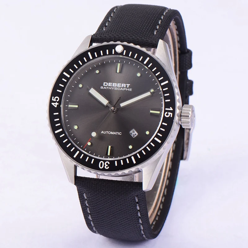 

Debert 43mm Mens Automatic Watch Black Dial Ceramic Bezel Sapphire Watches Miyota 821A Movement Men Mechanical Clock DT7032SBK