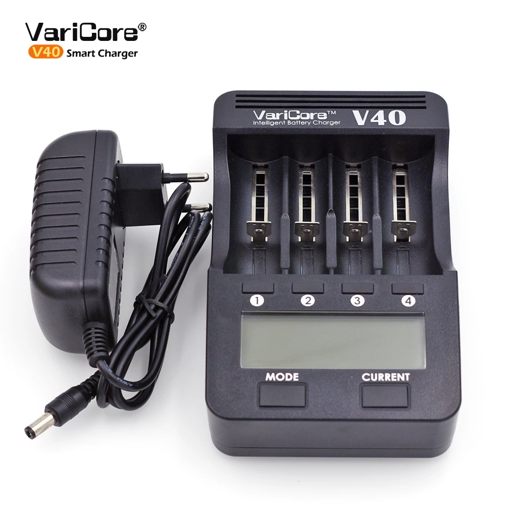 Varicore V40 v20i V10 U4 Батарея Зарядное устройство для 3.7 В 18650 26650 18500 16340 14500 18350 Li Ion 1.2 AA/AAA