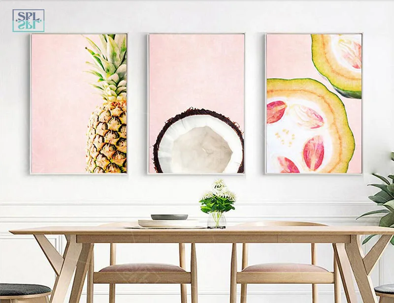 SPLSPL Modern Minimalist Nordic Style Fruit and Vegetable Canvas Art Print Painting Picture Home Decor Wall No Frame | Дом и сад