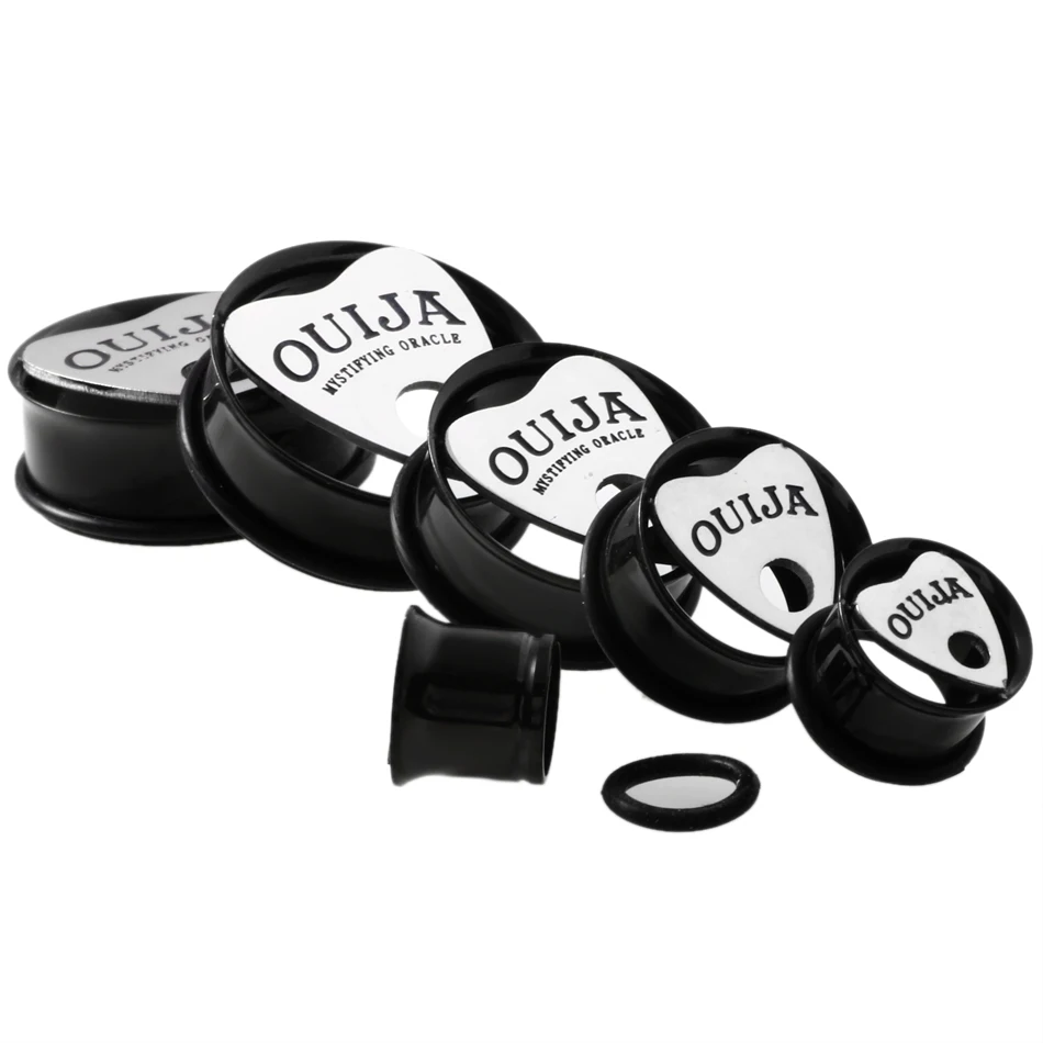 Пара стальных ушко OUIJA одиночные расклешенные туннели 10 мм 24 затычки для ушей
