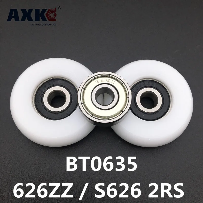 AXK 2 шт. BT0635 626ZZ 626 нейлоновый подвесной/шарикоподшипник с колесным шкивом для